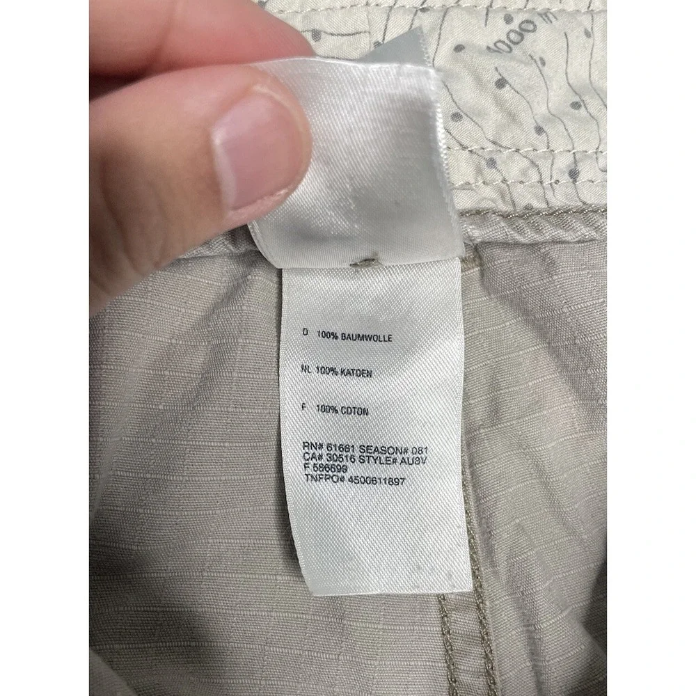 North‎ Face Shorts Mens 36 Beige Cargo Zip Pockets Rip Stop Outdoors Hiking